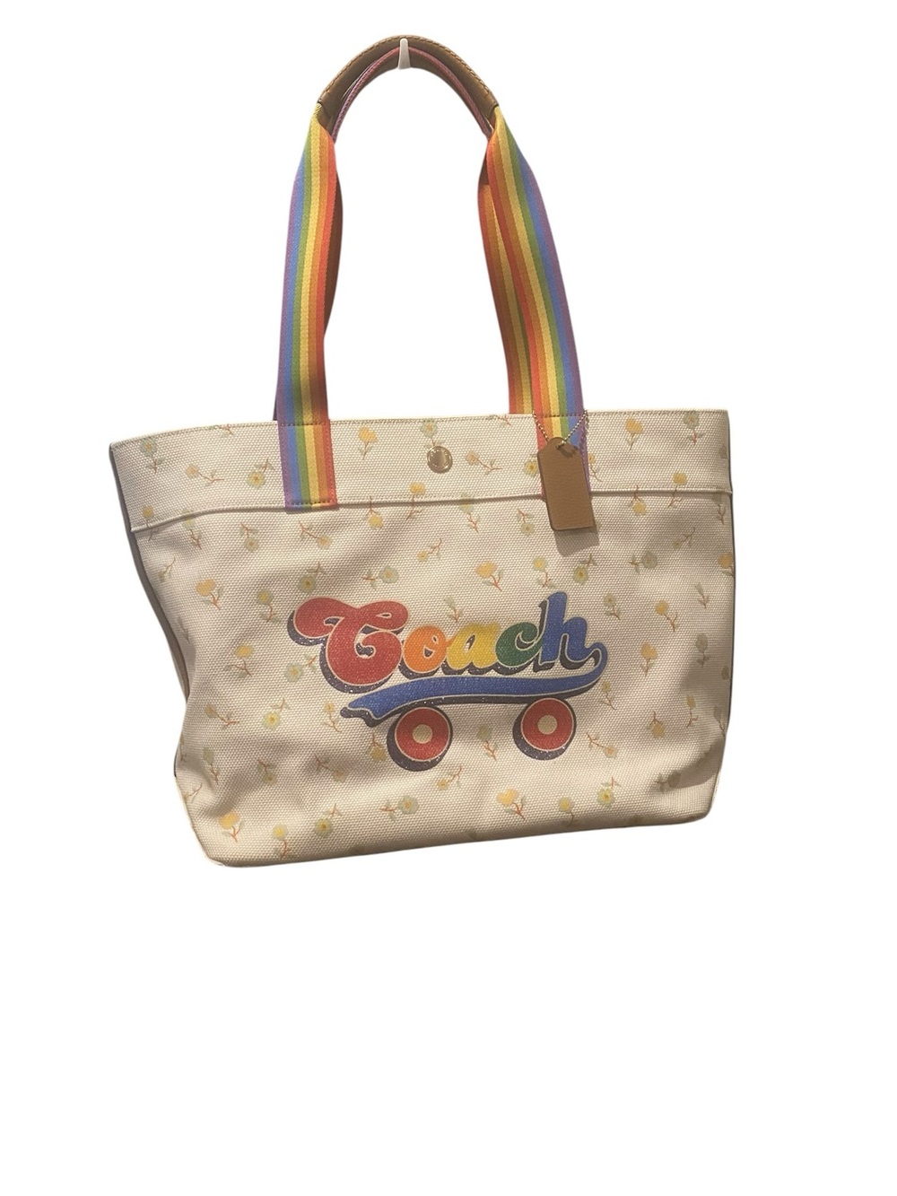 Coach Canvas Pride Roller Skate Print Tote Bag